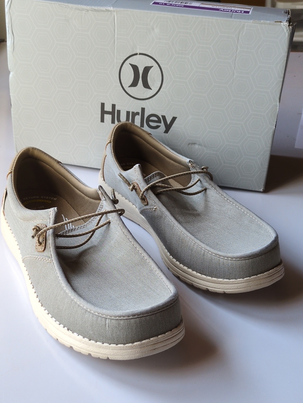 Hurley Nesota Tan Gray Slip On Mens Shoes Sz 10 M